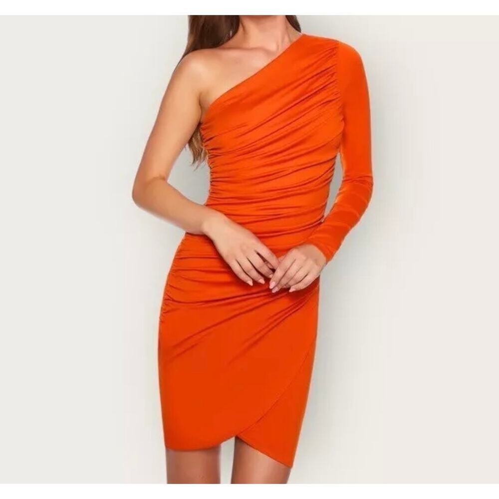 Susana Monaco | One-arm Gathered Tulip-hem Mini Dress